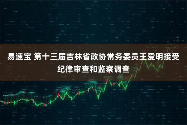 易速宝 第十三届吉林省政协常务委员王爱明接受纪律审查和监察调查
