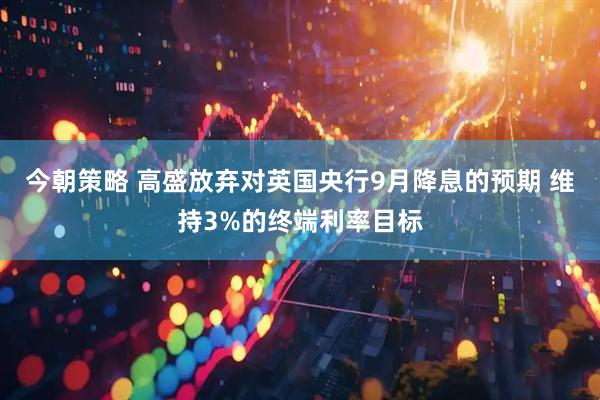 今朝策略 高盛放弃对英国央行9月降息的预期 维持3%的终端利率目标