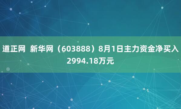 道正网  新华网（603888）8月1日主力资金净买入2994.18万元
